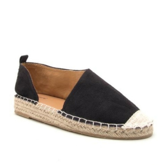 Qupid Shoes - Vegan Suede D'Orsay Ballerina Espadrilles